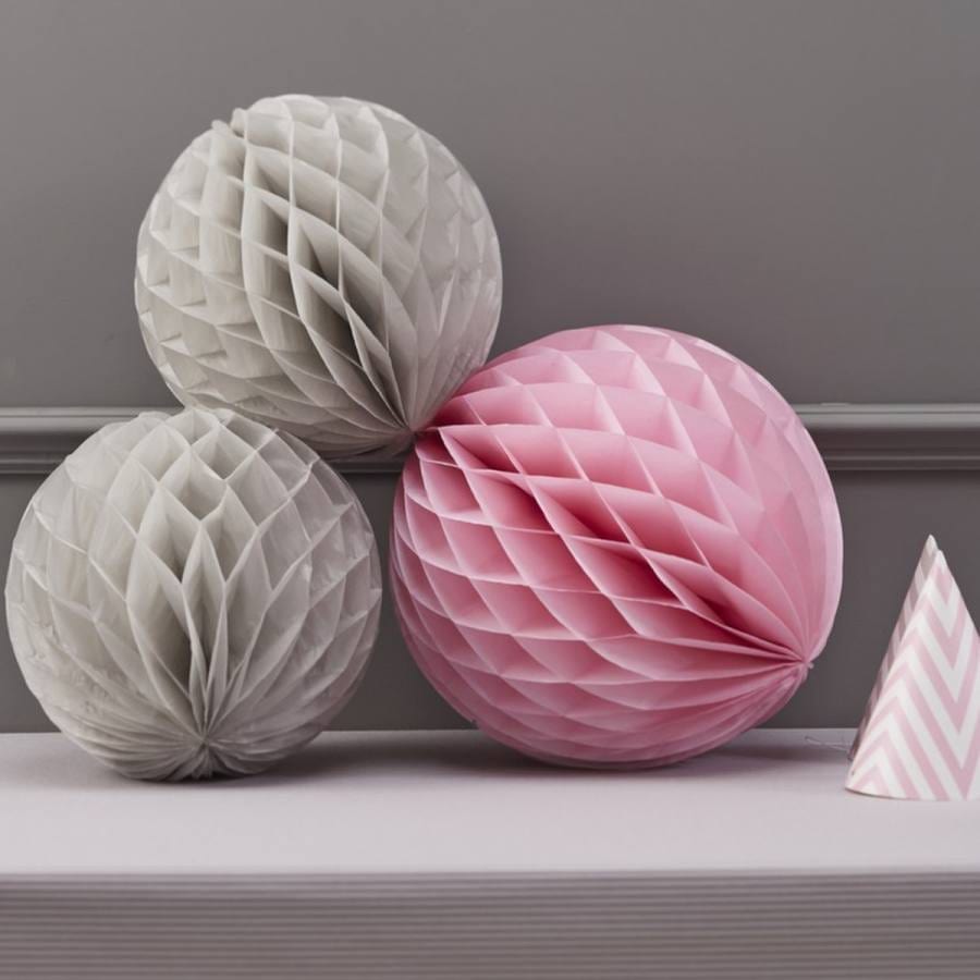 Bolas de Panal Rosa y Gris