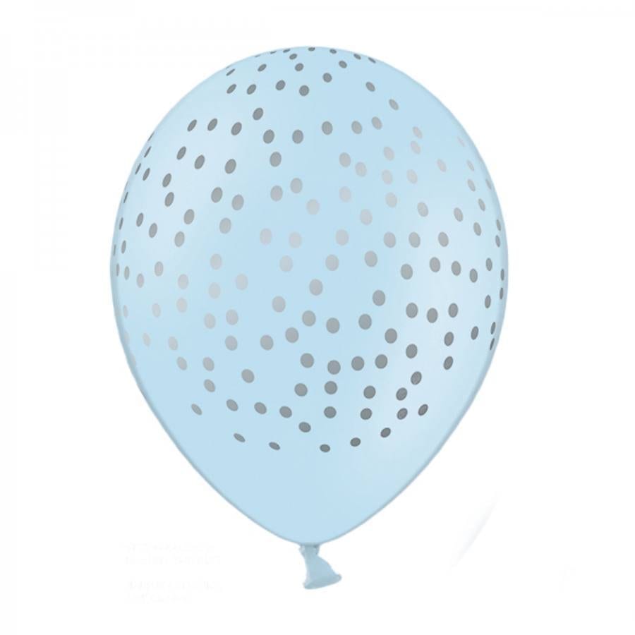 Globo 30cm. azul Topos Plata