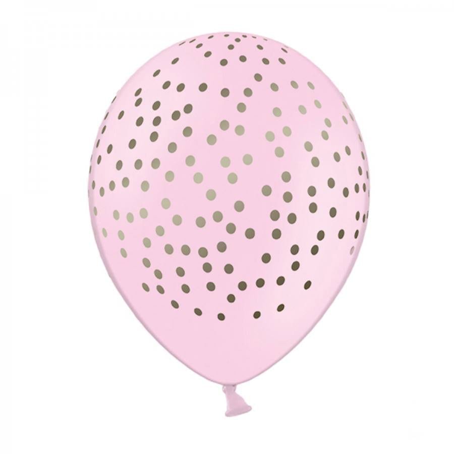 Globo 30cm. Rosa Topos Dorados